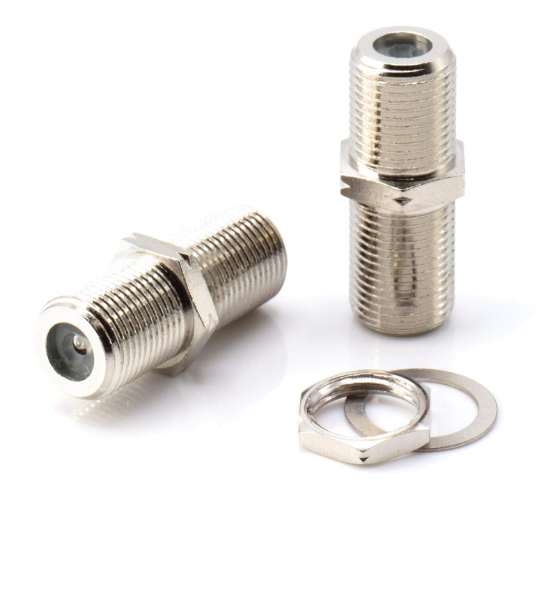THE CIMPLE CO Cable Extension Coupler, with Washer and Nut - 25 Pack - Works with Wall Plates - Connects Two Coaxial Video Cables, for Coax F81 (Female to Female) 75 Ohm, 2.3Mhz-3GHz Satellite, CATV - Image 1